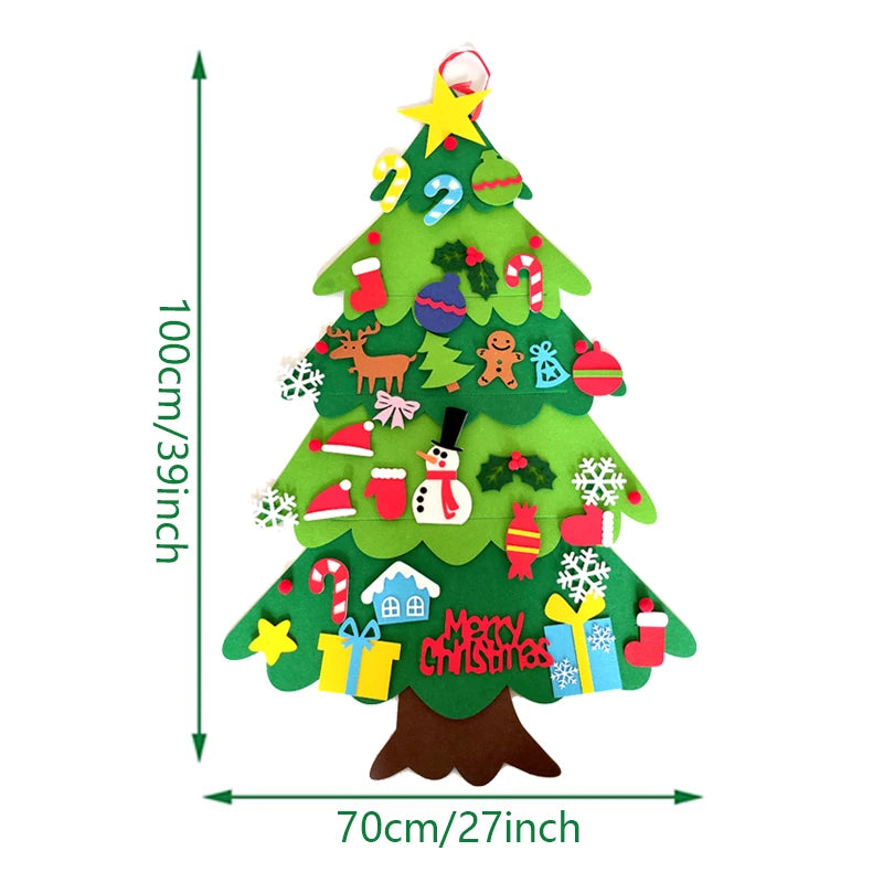 Árvore de Natal em feltro para aprendizado e diversão